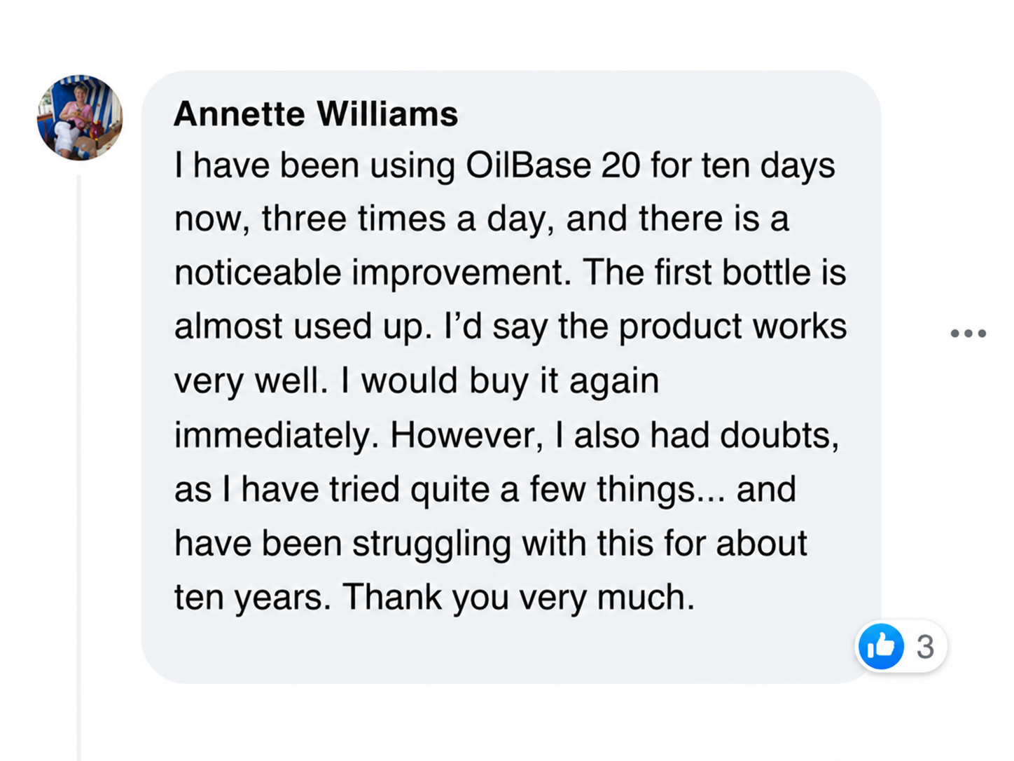 Annette Williams review of Oilbase-20