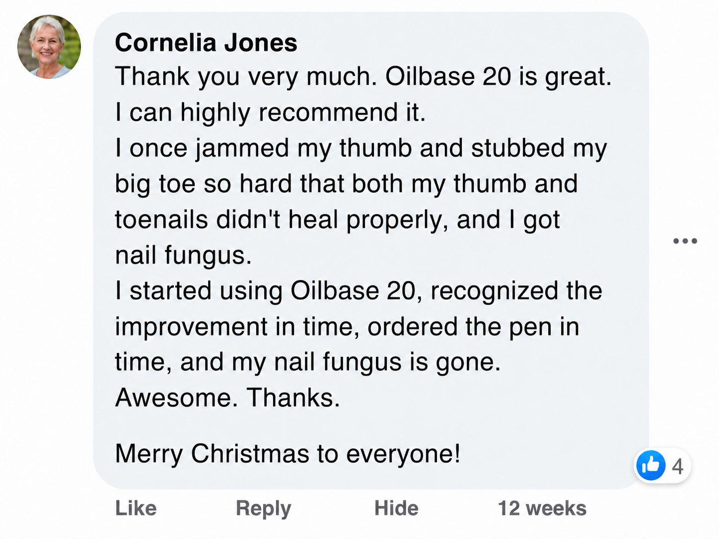 Cornelia Jones review of Oilbase-20